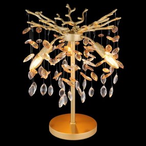 Globo 64138TG - Lampada da tavolo QUEENA 3xE14/40W/230V dorata