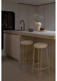 Sedia da bar color crema in imbottito (altezza della seduta 73 cm) Alice – Light &amp; Living