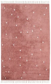 Tappeto cotone rosso chiaro 140 x 200 cm ASTAF Beliani