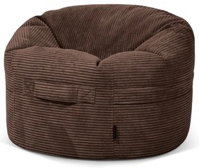 Pouf a sacco per bambini marrone scuro con rivestimento in velluto a coste Roll 80 – SLOWDOWN