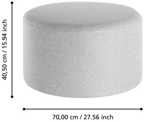 Eglo 424131 - Set 2x sgabello MAHALEVONA Ø 45,5/70 cm grigio