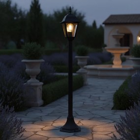 Paletto Lampione Vintage 100cm E27 IP54 Nero - Serie Alfieri