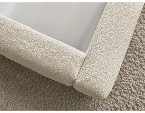 Letto matrimoniale imbottito beige con contenitore con rete inclusa 180x200 cm Orlane – Bobochic Paris