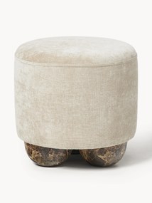 Pouf con piedini effetto marmo Lino