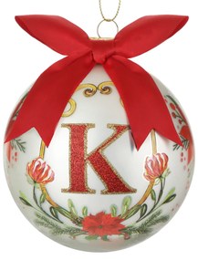 Pallina Natale lettera K 10 cm Royal Garden
