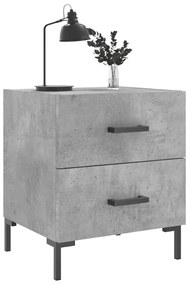 Comodini 2 pz grigio cemento 40x35x47,5 cm in legno multistrato