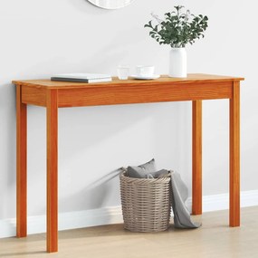 Tavolo Consolle Marrone Cera 110x40x75cm Legno Massello Di Pino /