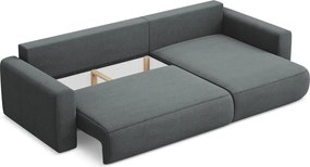 Divano angolare grigio scuro allungabile/con contenitore (con penisola a destra/con chaise lounge) Kapua – Makamii