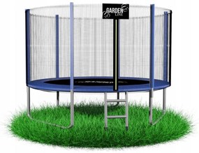 Trampolino da giardino 305cm + rete di protezione + gradini