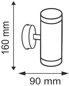 Applique da esterno OLIMP 1 2xGU10/35W acciaio inossidabile