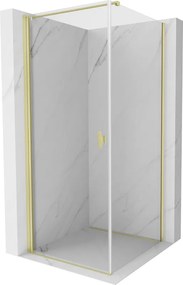 Mexen Mist-B cabina doccia a battente 90 x 90 cm, trasparente, oro spazzolato - 8A2T-090-090-55-00