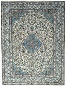 Kashmar Tappeto 390x300 Beige (Iran) Annodato A Mano