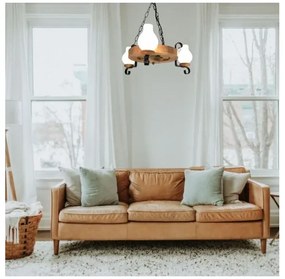 Brilagi - Lampadario a sospensione con catena ROATA 3xE14/40W/230V faggio