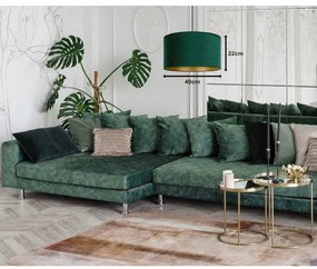 Duolla - Lampadario a sospensione con filo ROLLER 1xE27/15W/230V diametro 40 cm verde scuro/oro