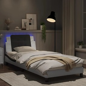 Giroletto con luci led bianco e nero 90x190 cm in similpelle