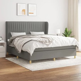 Giroletto A Molle Con Materasso Grigio Scuro 160x200 Cm Tessuto /