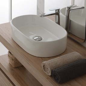 Lavabo D'Appoggio 55,5x34,5 Cm Bianco Lucido