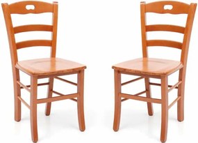 Sedia da cucina con seduta legno LOIRE Ciliegio SET 2 PZ