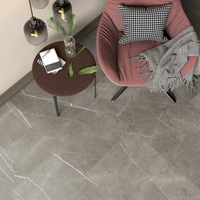 Pavimento SPC in spc colla e rivestimento Malagan grey Grigio Sp 3 mm CERAMIN