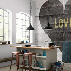 Fotomurale Love, grigio