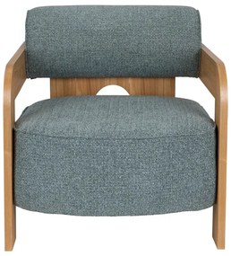 Poltrona blu polveroso con rivestimento in bouclé Oolong – Zuiver