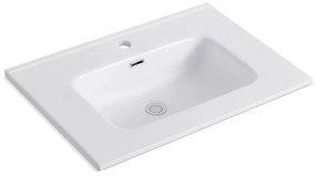 Kamalu - Lavabo da incasso 76cm per mobile in ceramica bianca |Litos-K7075