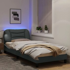 Giroletto con luci led grigio chiaro 90x200 cm in tessuto