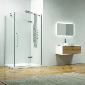 Kamalu - Box doccia 90x70 anta battente sul lato 90 e laterale fisso da 70cm KT5000