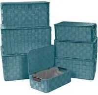 Set 7 Scatole in poliestere verde acqua rettangolare