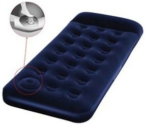 Materasso gonfiabile floccato singolo e pompa incorporata - CM.185X76X28H. - (ART.67223)
