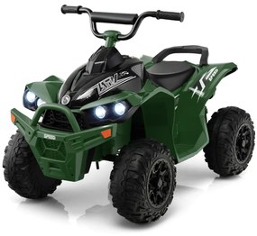 Costway ATV elettrico per bambini a 12V, Veicolo a batteria con velocità alta o bassa sedile comodo ruote larghe corno 4 Colori