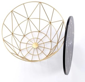 Tavolino HARISSA 41x42 cm oro/nero marmor decor