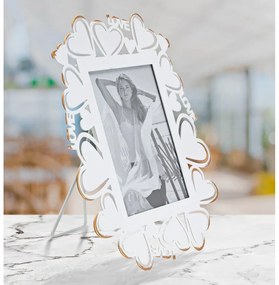 Portafoto in metallo bianco, 25 x 27,7 cm - Mauro Ferretti