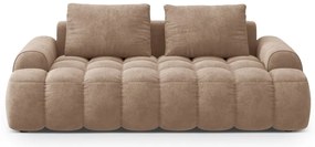 Divano marrone chiaro con rivestimento in velluto 200 cm Linz – Cosmopolitan Design