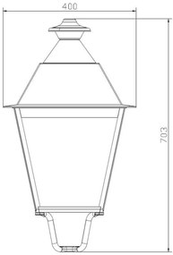 Lampione Stradale 65W Dimm. 1-10VProgrammabile con driver Philips Colore Bianco Caldo 2.700K