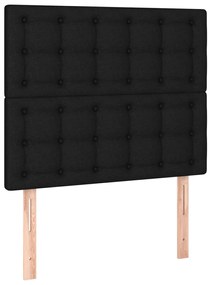 Giroletto a molle con materasso nero 90x190 cm in tessuto