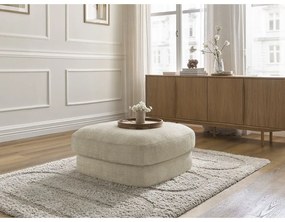 Poggiapiedi beige con rivestimento in ciniglia Leonore – Bobochic Paris