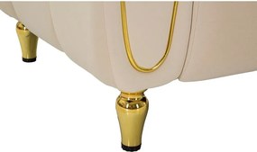 Poltrona color crema con poggioli/con gambe con rivestimento in velluto Alma – Mauro Ferretti