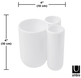 Bicchiere di plastica bianco per spazzolini da denti Touch - Umbra