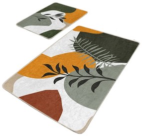 Set di tappetini per il bagno in velluto verdi 2 pz 60x100 cm Illustrated Autumn – Mila Home