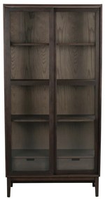 Vetrina marrone in rovere con ante scorrevoli 100x203 cm Hazelton - Rowico