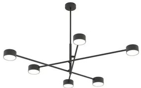 Lampadario da soffitto in acciaio NATSU 6 nero 6xGX53