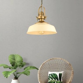 Lampadario a sospensione con cavo MONZA 1xE27/40W/230V Ø 35 cm crema/bronzo