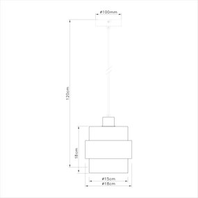 Lampadario a sospensione su cavo VALENTINO 1xE27/15W/230V beige/trasparente