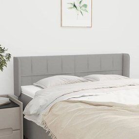 Testiera Ad Orecchio Grigio Chiaro 147x16x78/88 Cm İn Tessuto /