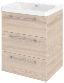Mobile da bagno sotto lavabo SENSEA Remix marrone opaco L 60 x H 58 x P 46 cm 3 cassetti, lavabo non incluso