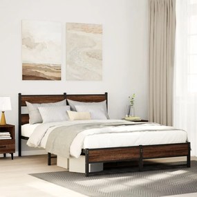 Giroletto Senza Materaso İn Metallo Rovere Marrone 160x200 Cm /