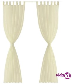 vidaXL Tenda Trasparente Colore Crema 140 x 225 cm 2 pezzi