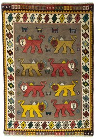 Gabbeh Tappeto 100 x 150 Nero (Iran) Annodato A Mano