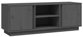 Mobile porta tv grigio 110x35x40,5 cm in legno massello di pino